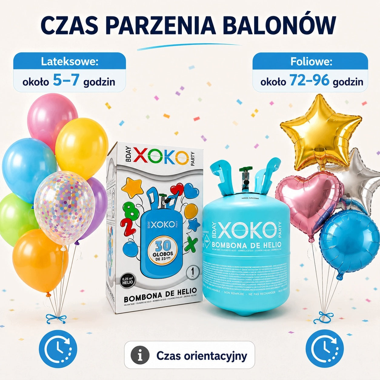 HELIUM CYLINDER FOR APPROX. 30 BALLOONS HELIUM FOR BALLOONS, CYLINDER FOR 30 BALLOONS PARTY Packaging status original
