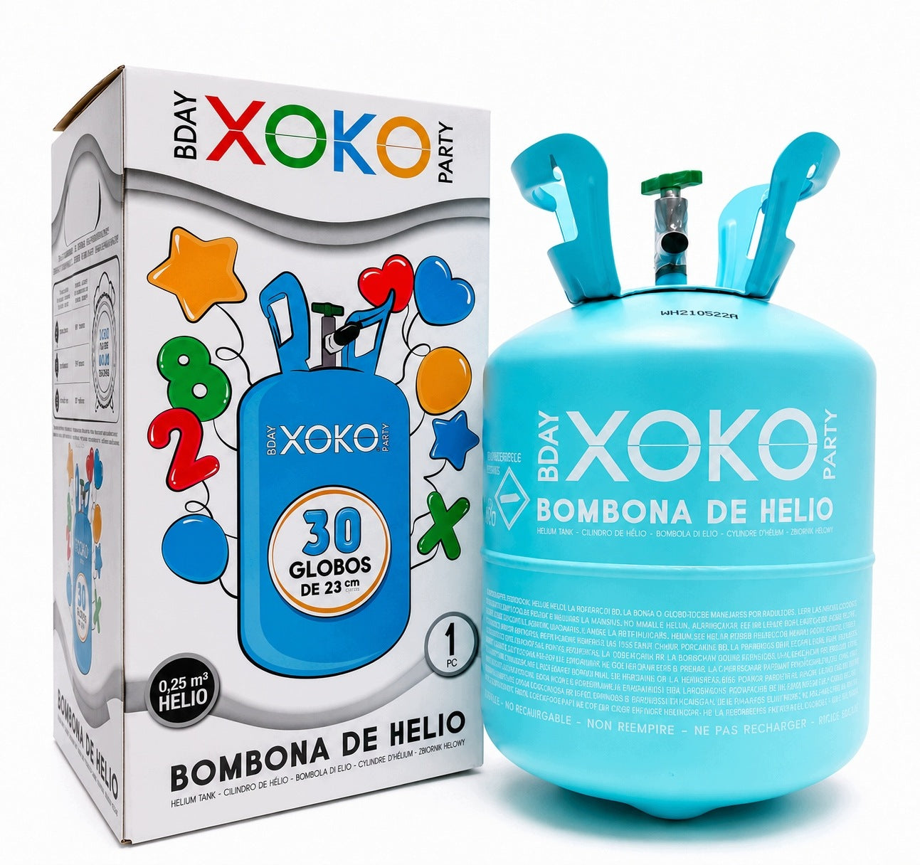 HELIUM CYLINDER FOR APPROX. 30 BALLOONS HELIUM FOR BALLOONS, CYLINDER FOR 30 BALLOONS PARTY