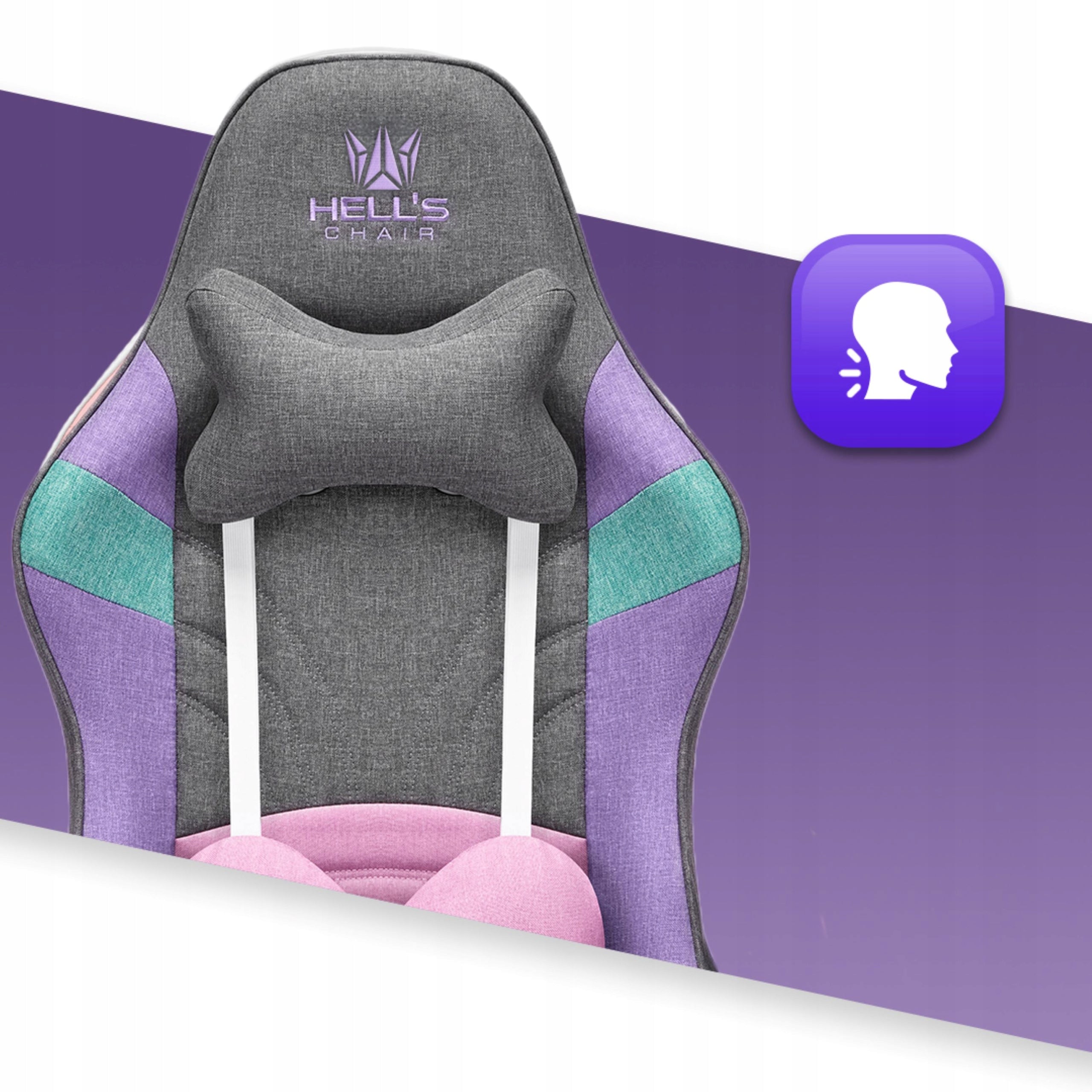 HELL'S CHAIR Rainbow Grey Colorful Fabric Furniture width 64 cm