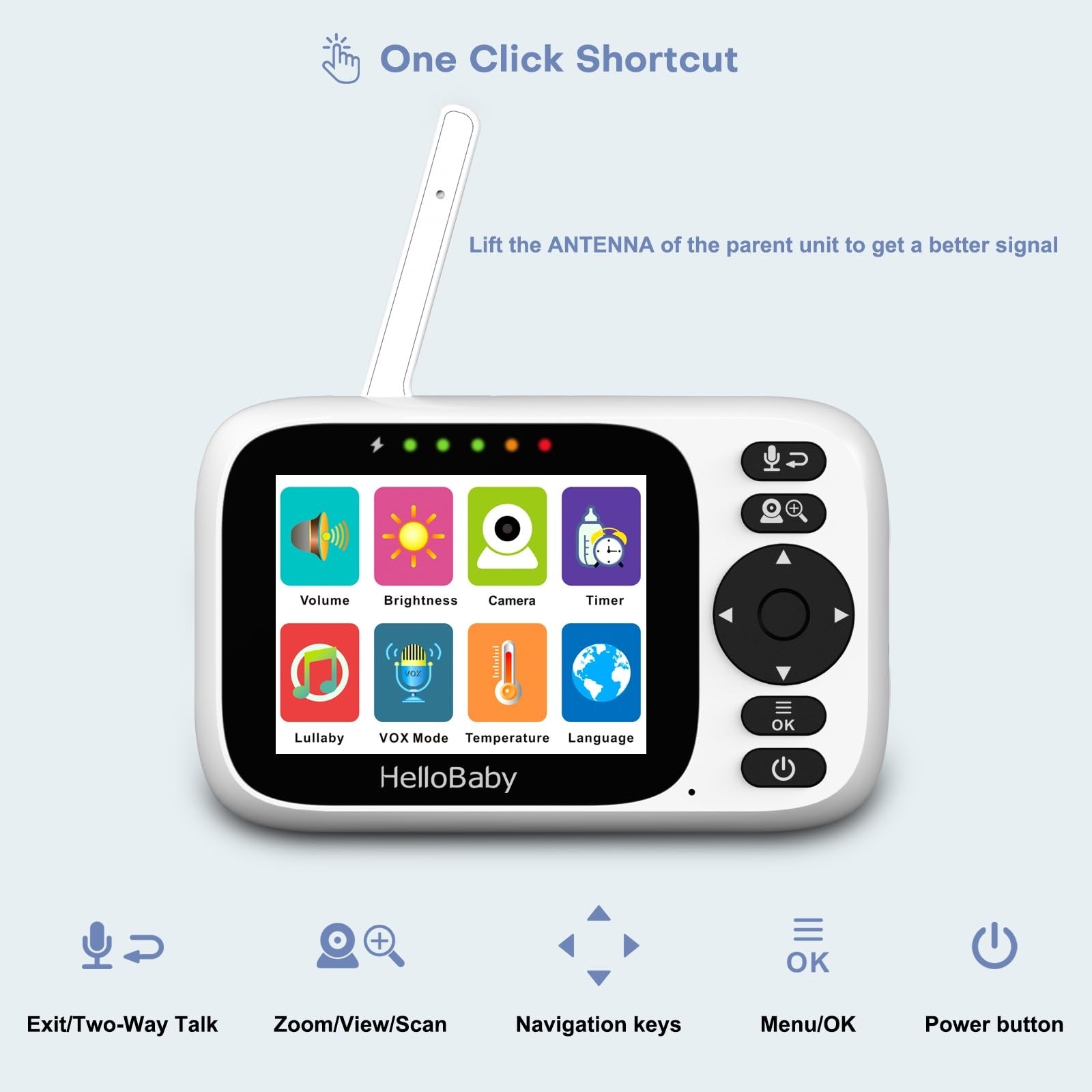 HELLOBABY Babyphone Camera 32 IPS Screen 2 Way Audio VOX Mode Packaging status original