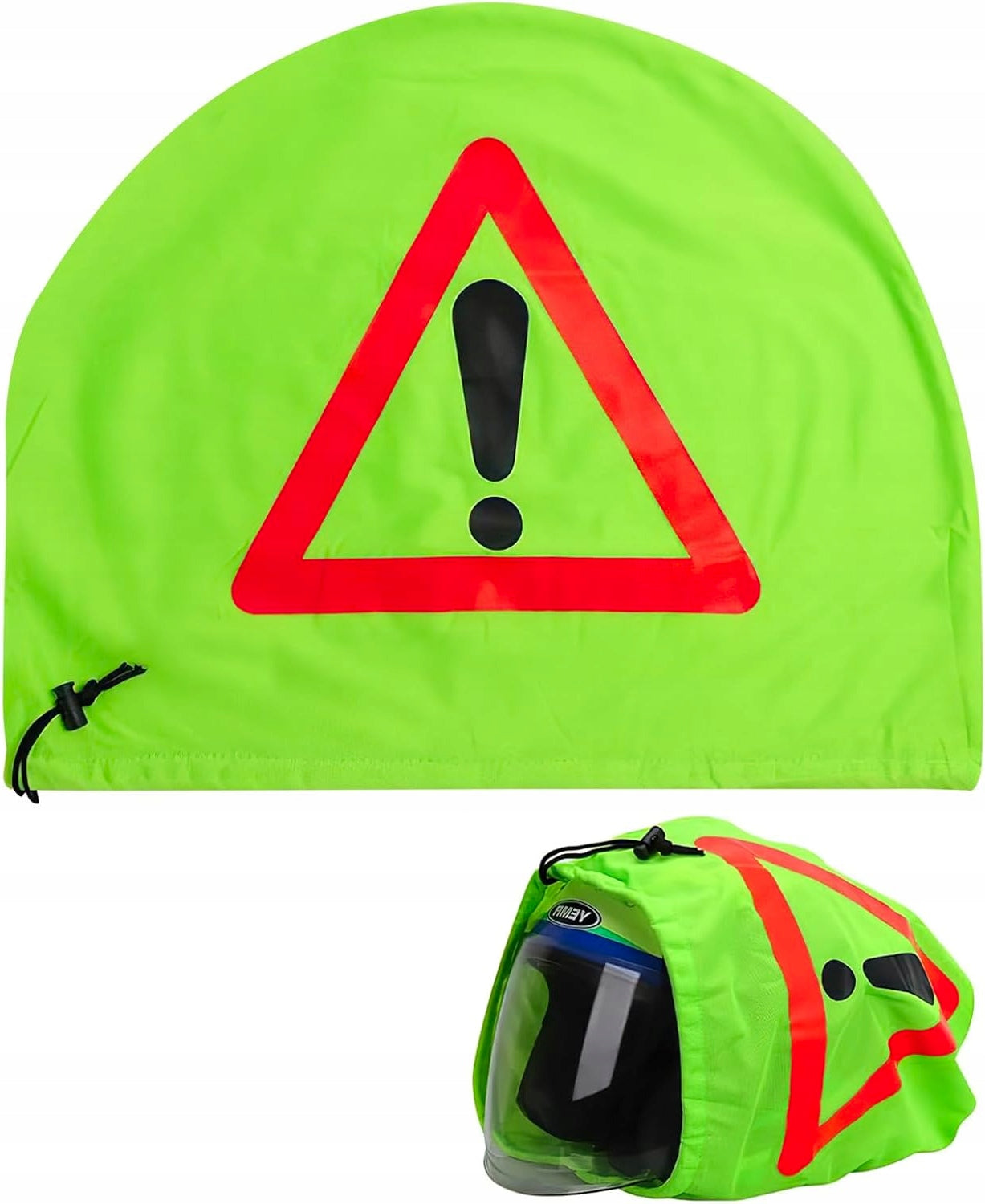 HELMET COVER WARNING TRIPLET IN FLUORESCENT GREEN