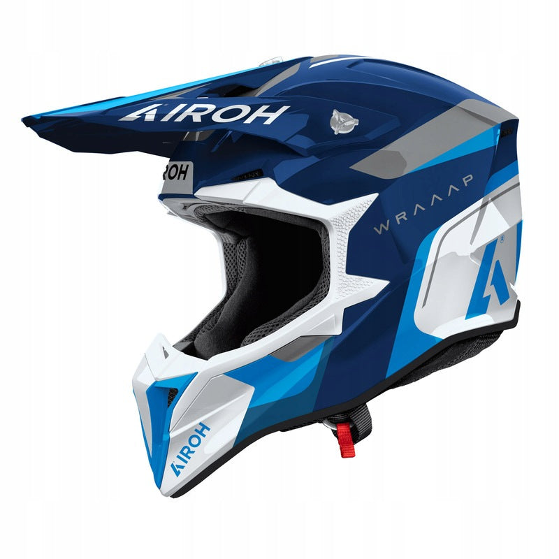 HELMET CROSS ENDURO AIROH WRAAAP CONQUER BLUE GLOSS Size. S