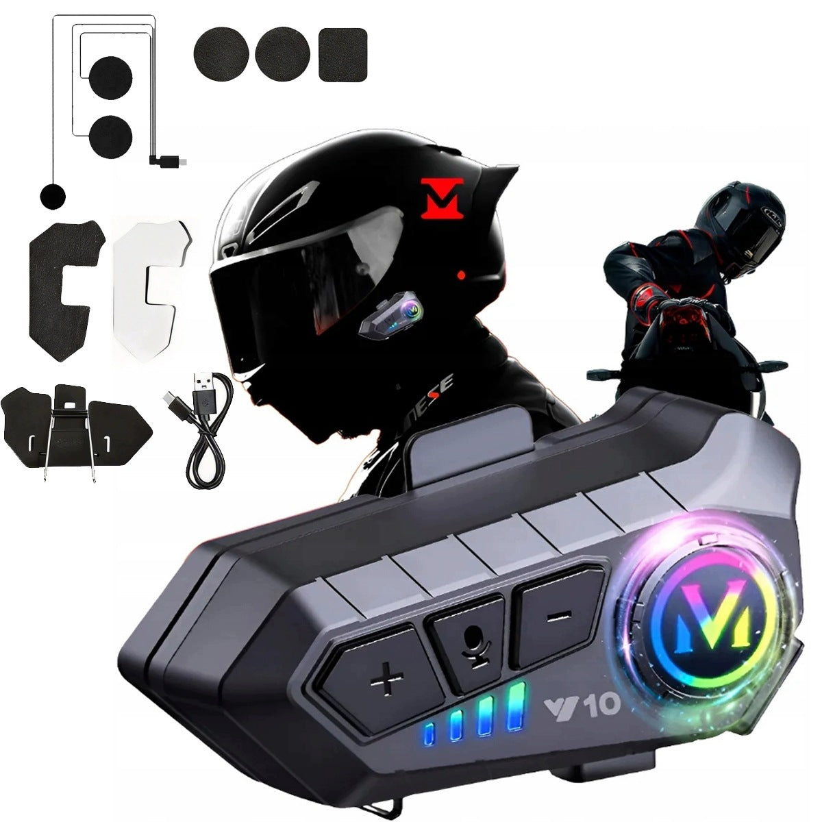 HELMET HEADSET MOTORCYCLE, MOTORCYCLE HELMET INTERCOM, WATERPROOF