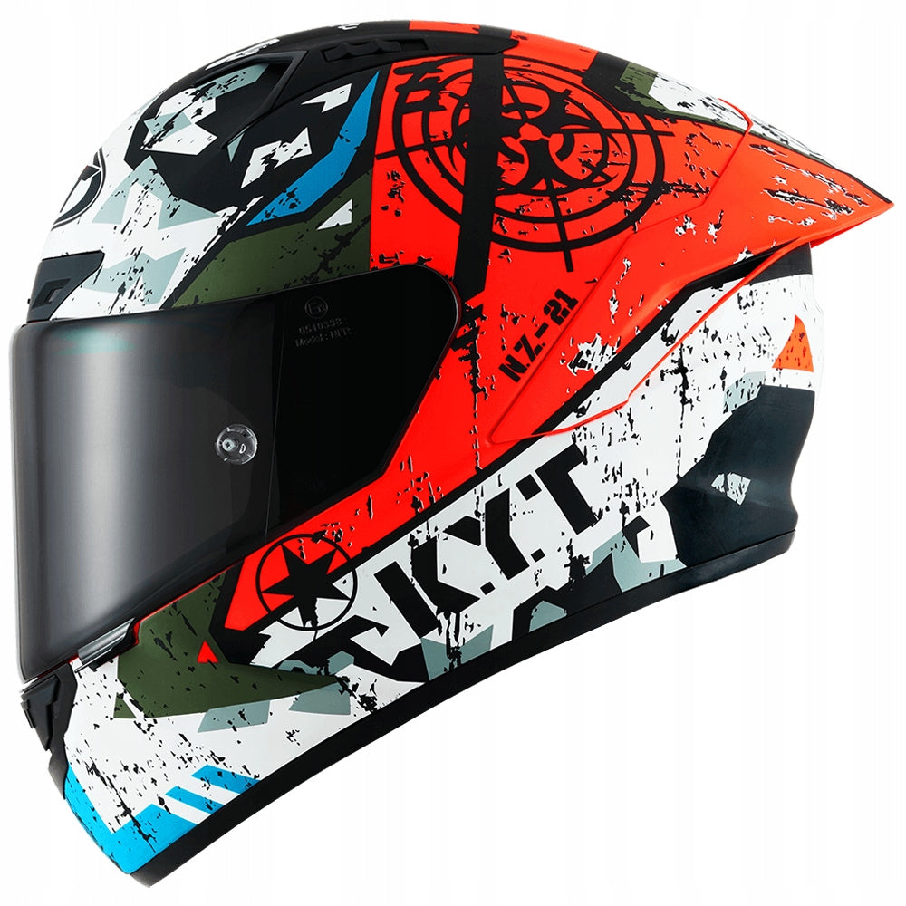 HELMET - KYT NZ RACE BLAZING - RED MAT r. M