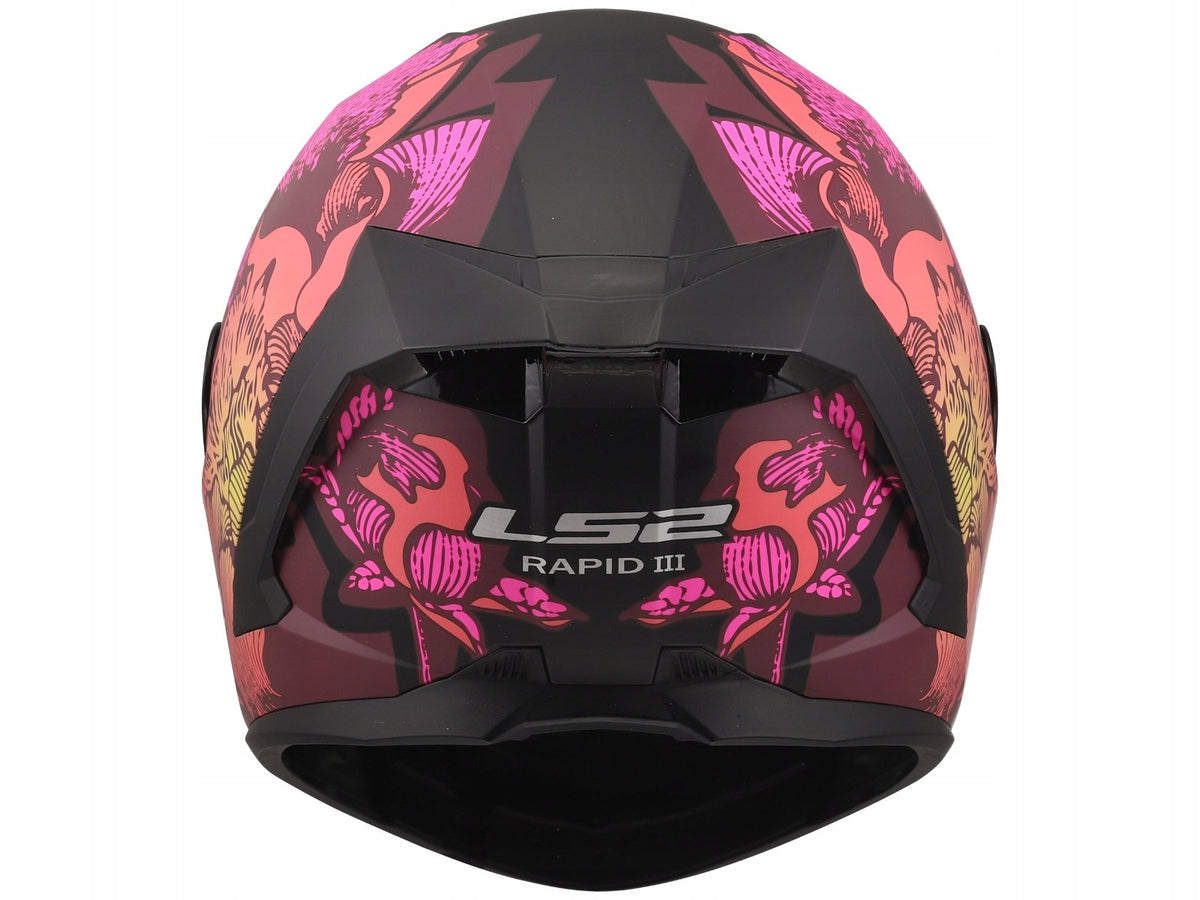 HELMET LS2 FF820 RAPID III POPPIES BLACK PINK MAT BLACK AND PINK Size XS Manufacturer's catalog number AK1682004112