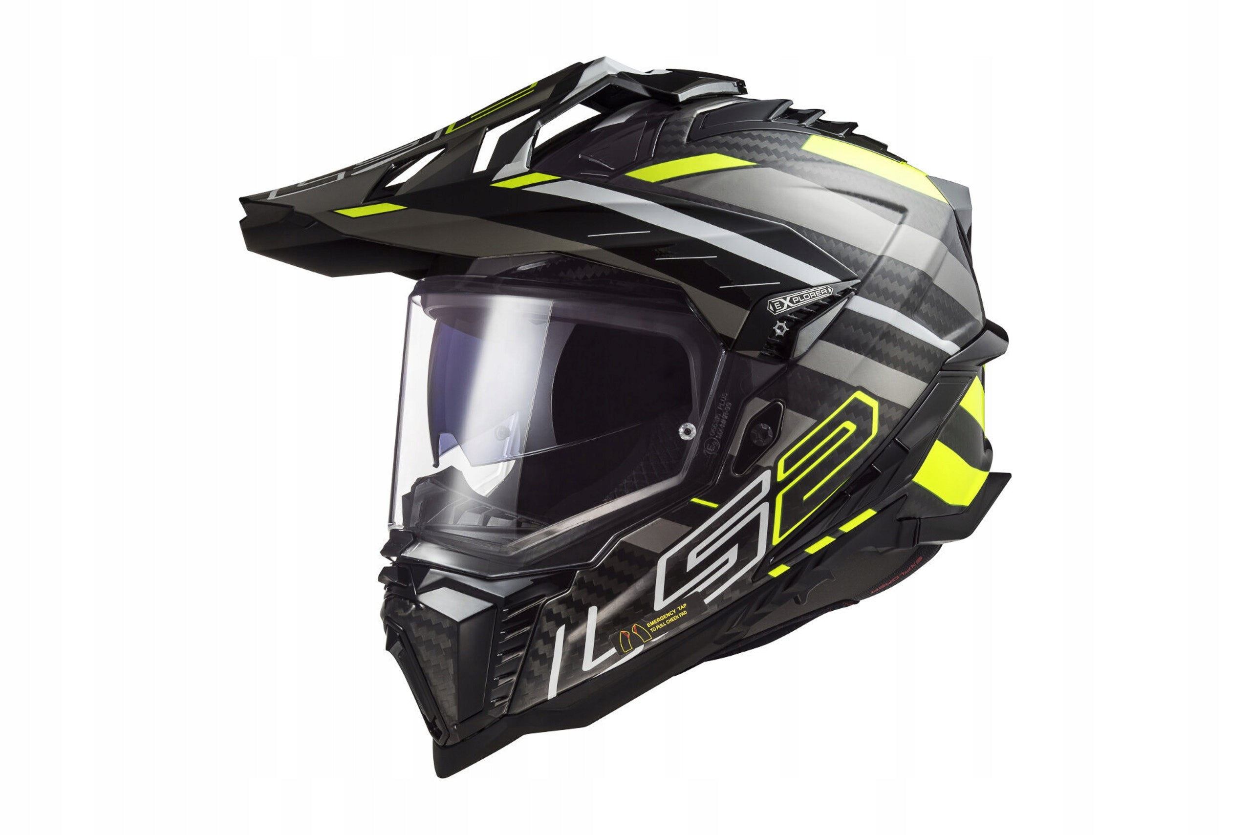 HELMET LS2 MX701 EXPLORER C EDGE BLACK H-V YELLOW L