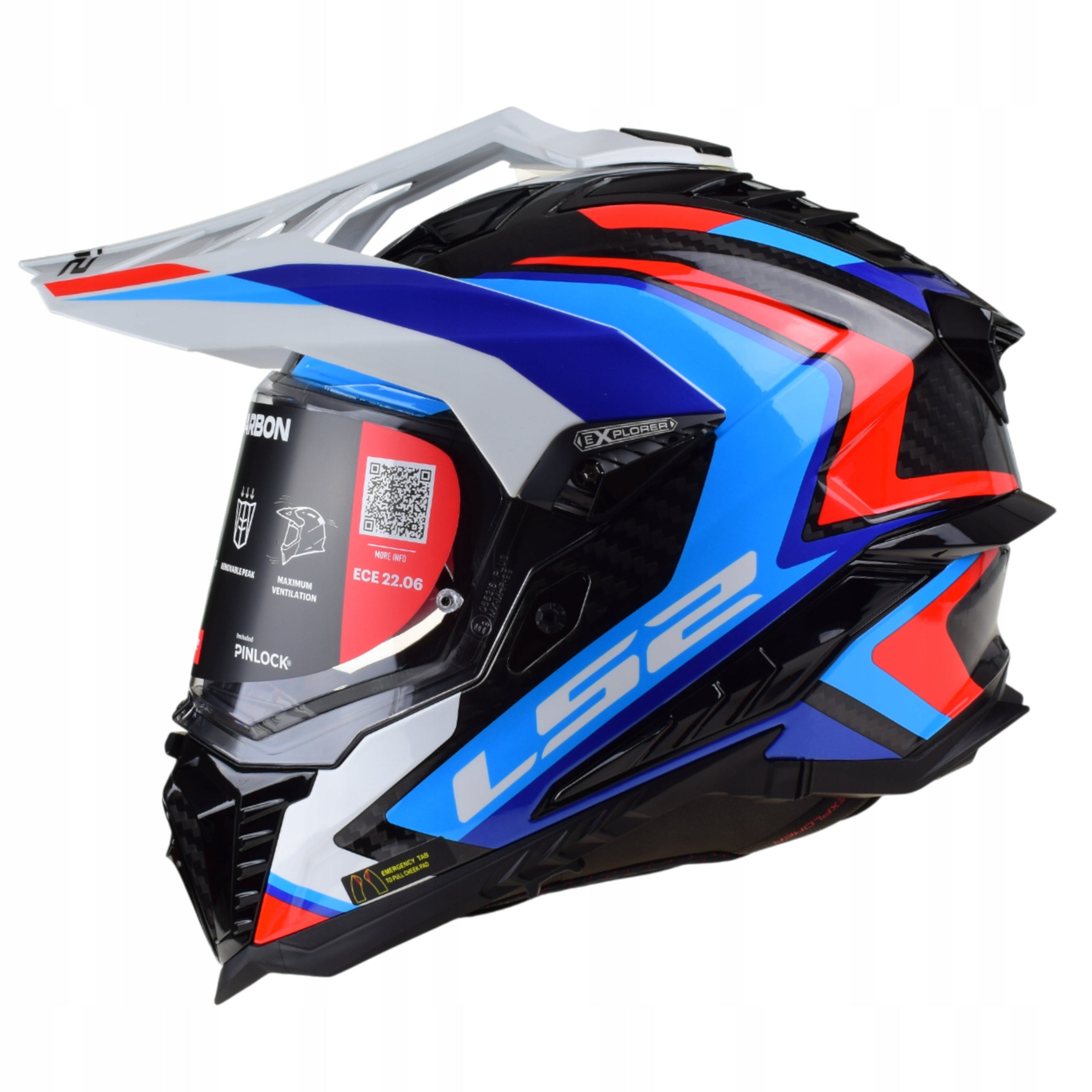 HELMET LS2 MX701 EXPLORER FRONTIER CARBON + PINLOCK ADVENTURE ATV QUAD size L