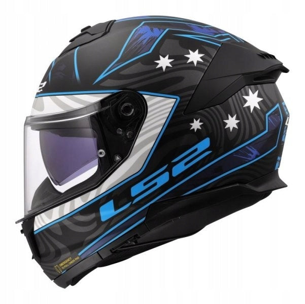 HELMET LS2 Stream II Galdam Matt Black Blue size M Manufacturer's catalog number AK1680829254