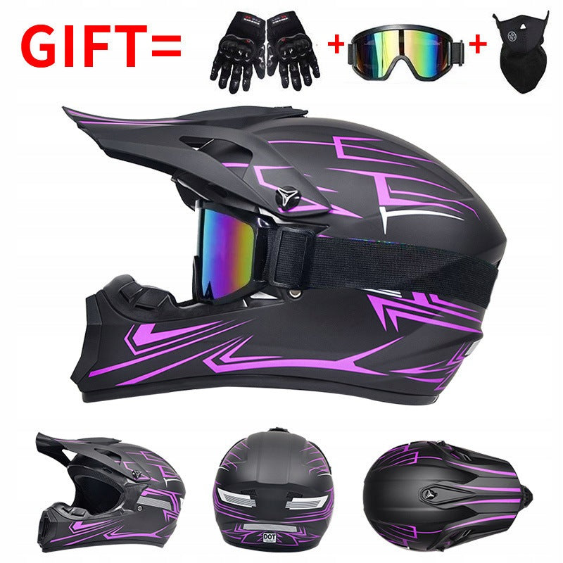 HELMET SCOOTER ELECTRIC CROSS ENDURO QUAD BMX HELMET GOGGLES GLOVES M