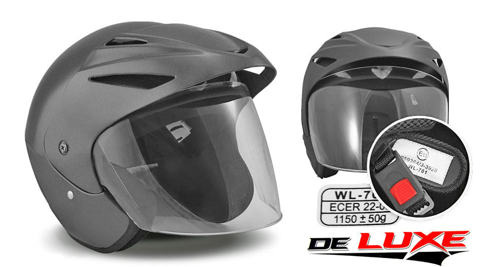 HELMET WL701 SCOOTER CHOPPER APPROVAL BLACK MAT L Manufacturer's catalog number WL701