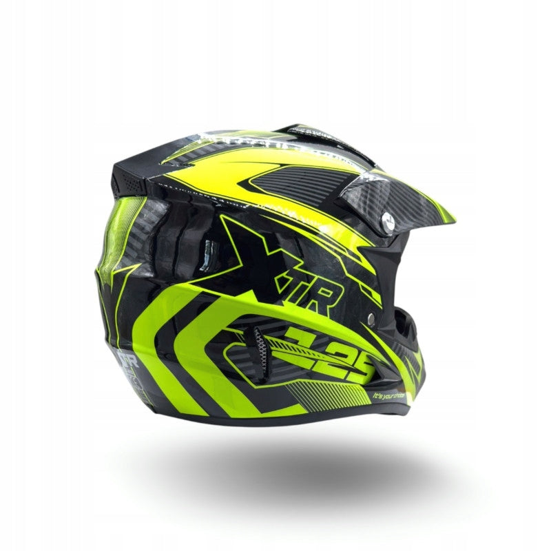 HELMET XTR JUNIOR CHILDREN'S CROS ENDURO MOTORCYCLE SCOOTER LIME M Manufacturer's catalog number XTR125-951