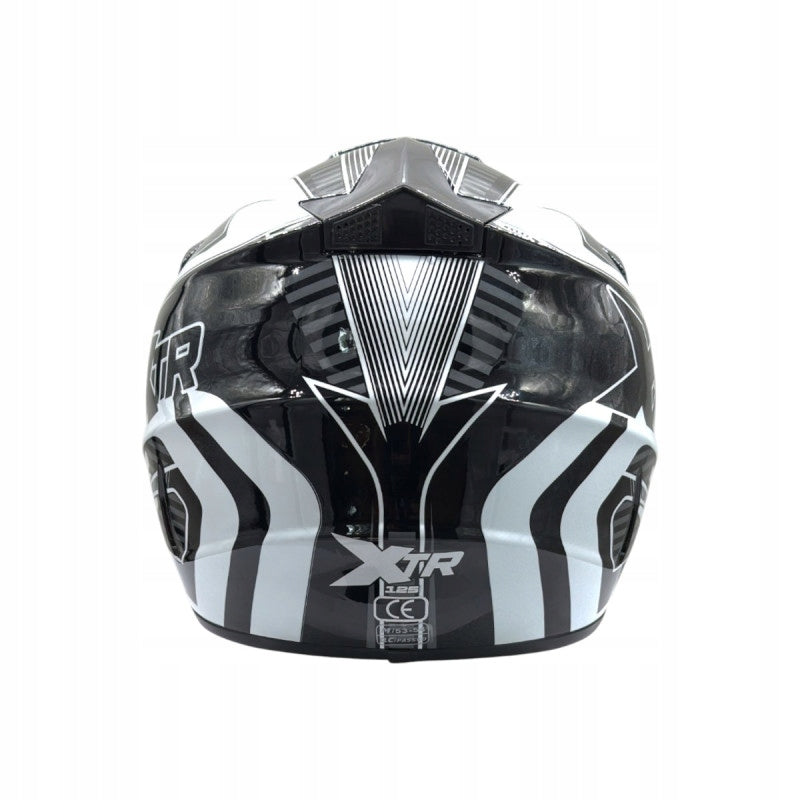 HELMET XTR JUNIOR CHILDREN'S CROSS ENDURO MOTORCYCLE SCOOTER BLACK AND WHITE L Manufacturer's catalog number XTR125-971