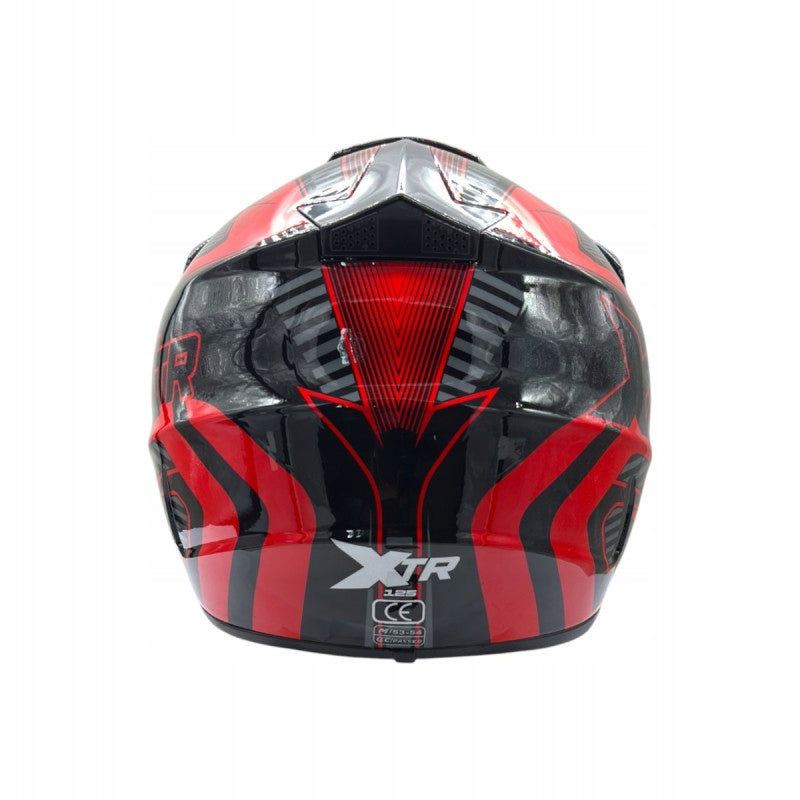 HELMET XTR JUNIOR CHILDREN'S CROSS ENDURO SCOOTER ATV MOTORCYCLE RED M Manufacturer no brand