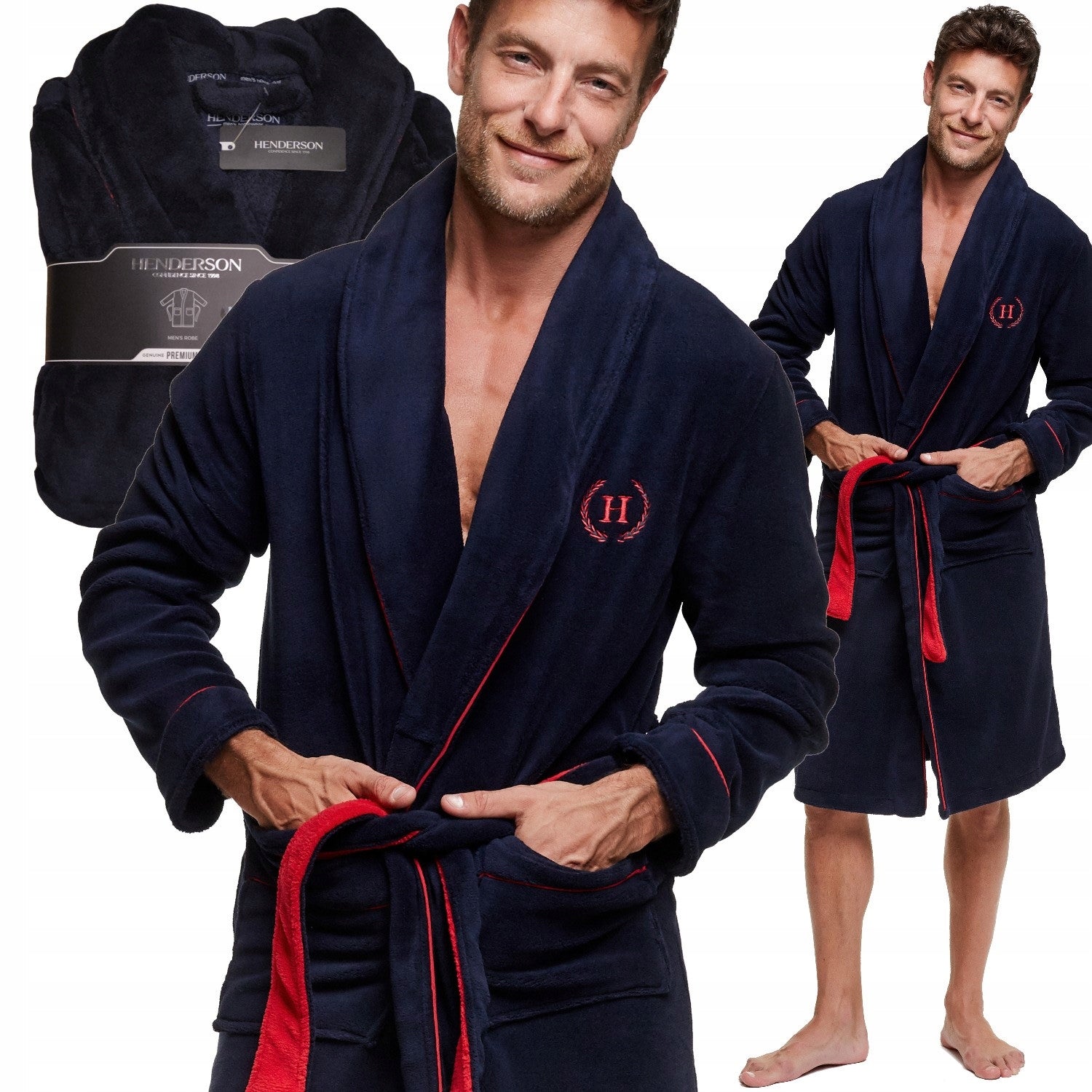 Herrenmantel Henderson 36375, schwarz