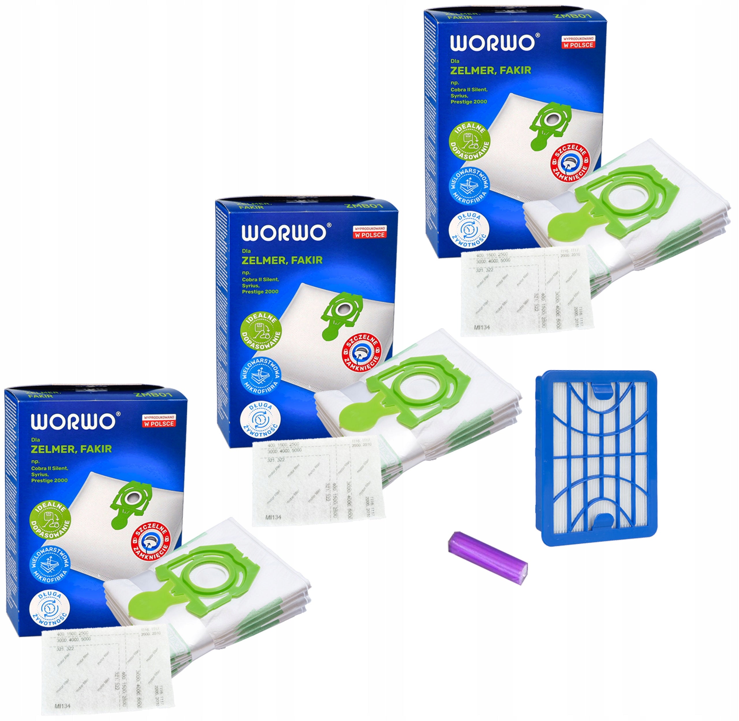 HEPA FILTER BAGS 12pcs ZELMER SYRIUS ORION COBRA 2