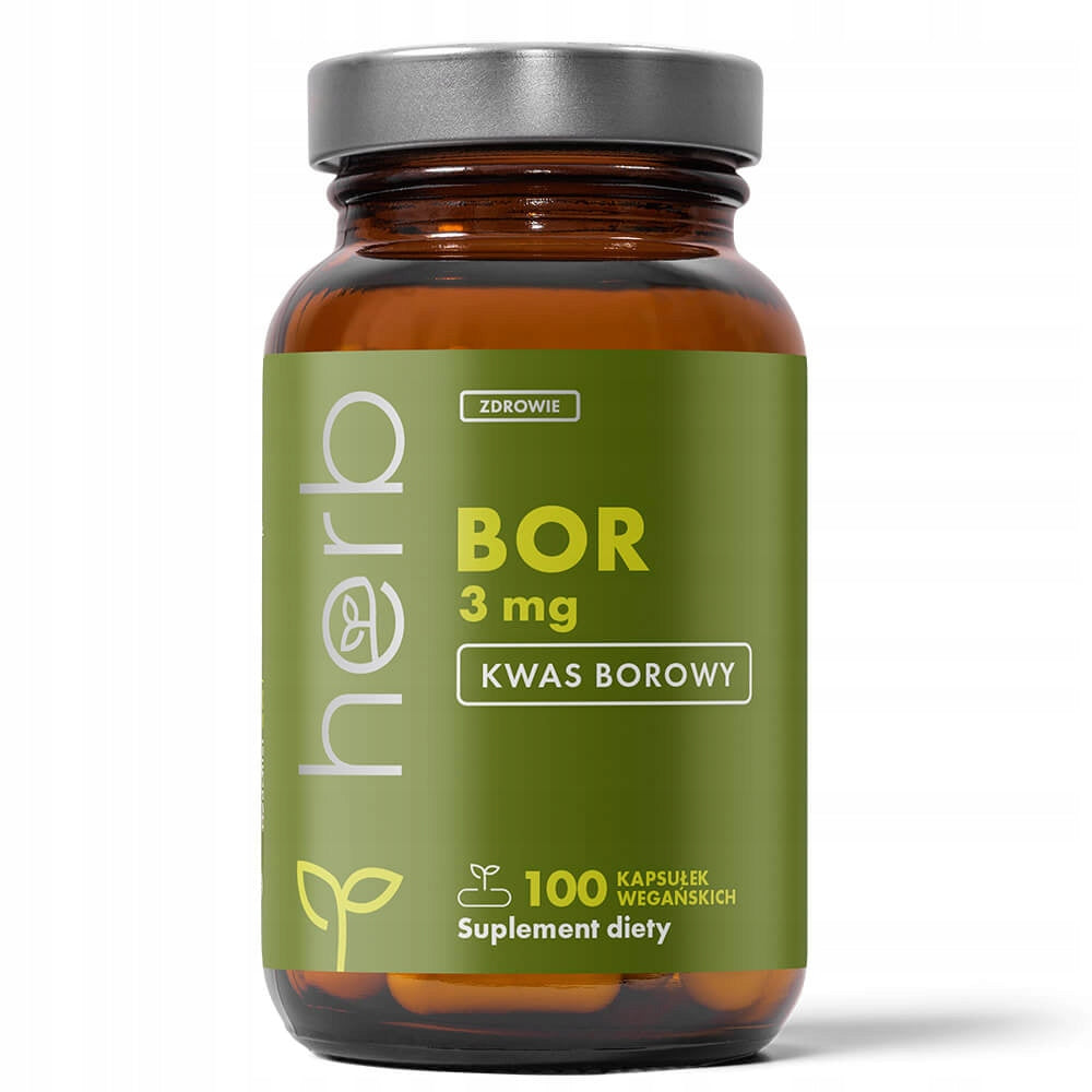 HERB BOR 3mg BORIC ACID 100 vege kaps BORON BONES JOINTS MUSCLES