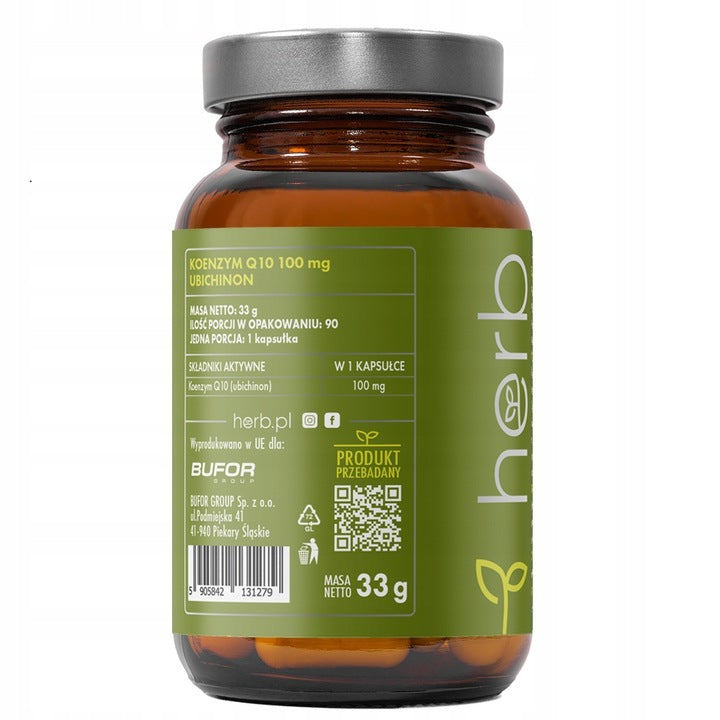 HERB COENZYME Q10 UBIQUINONE 100mg 90 vcaps BIOACTIVE NATURAL Brand Herb