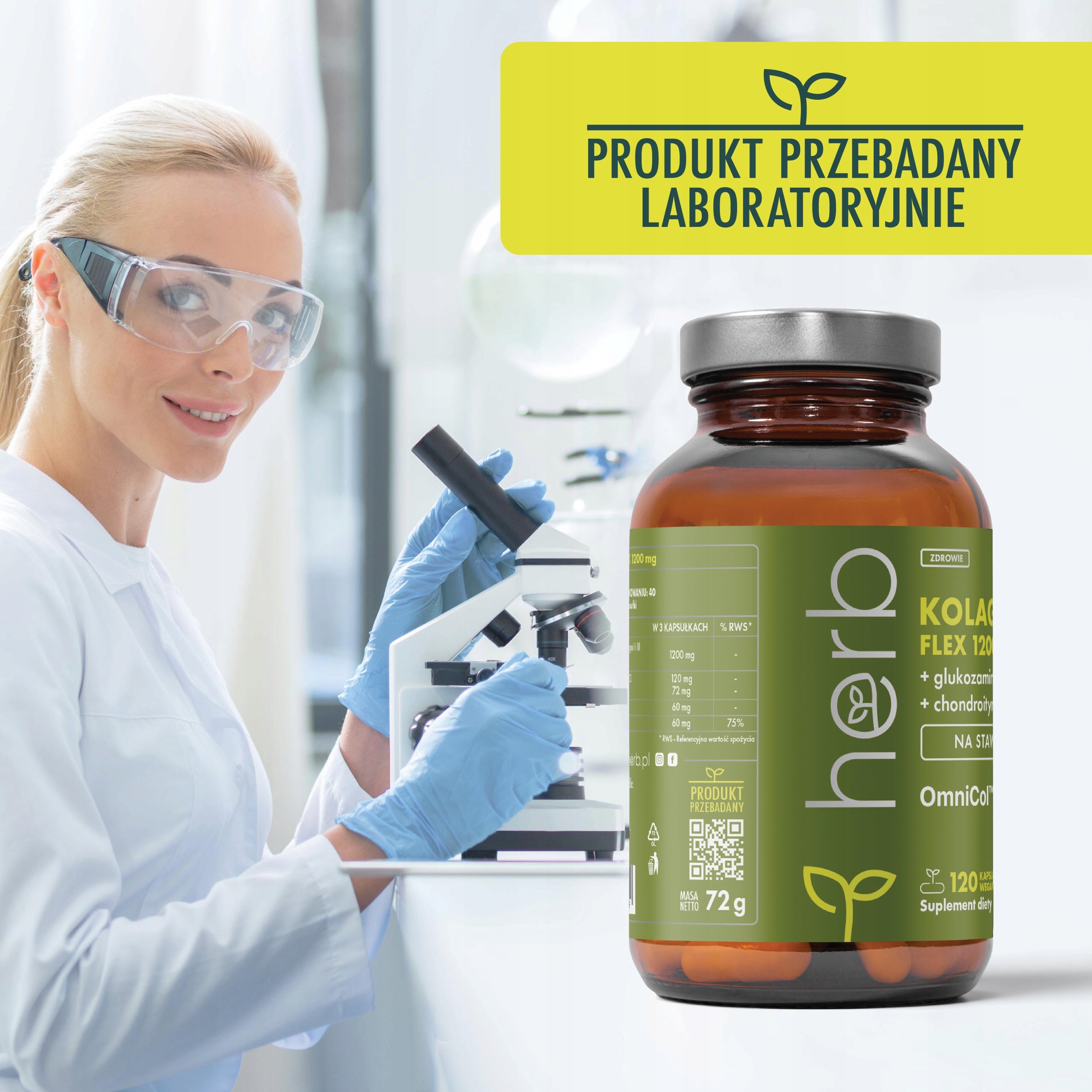 HERB COLLAGEN FLEX TYPE I and III1200mg 120 vege caps GLUCOSAMINE CHONDROITIN Manufacturer code Collagen Flex