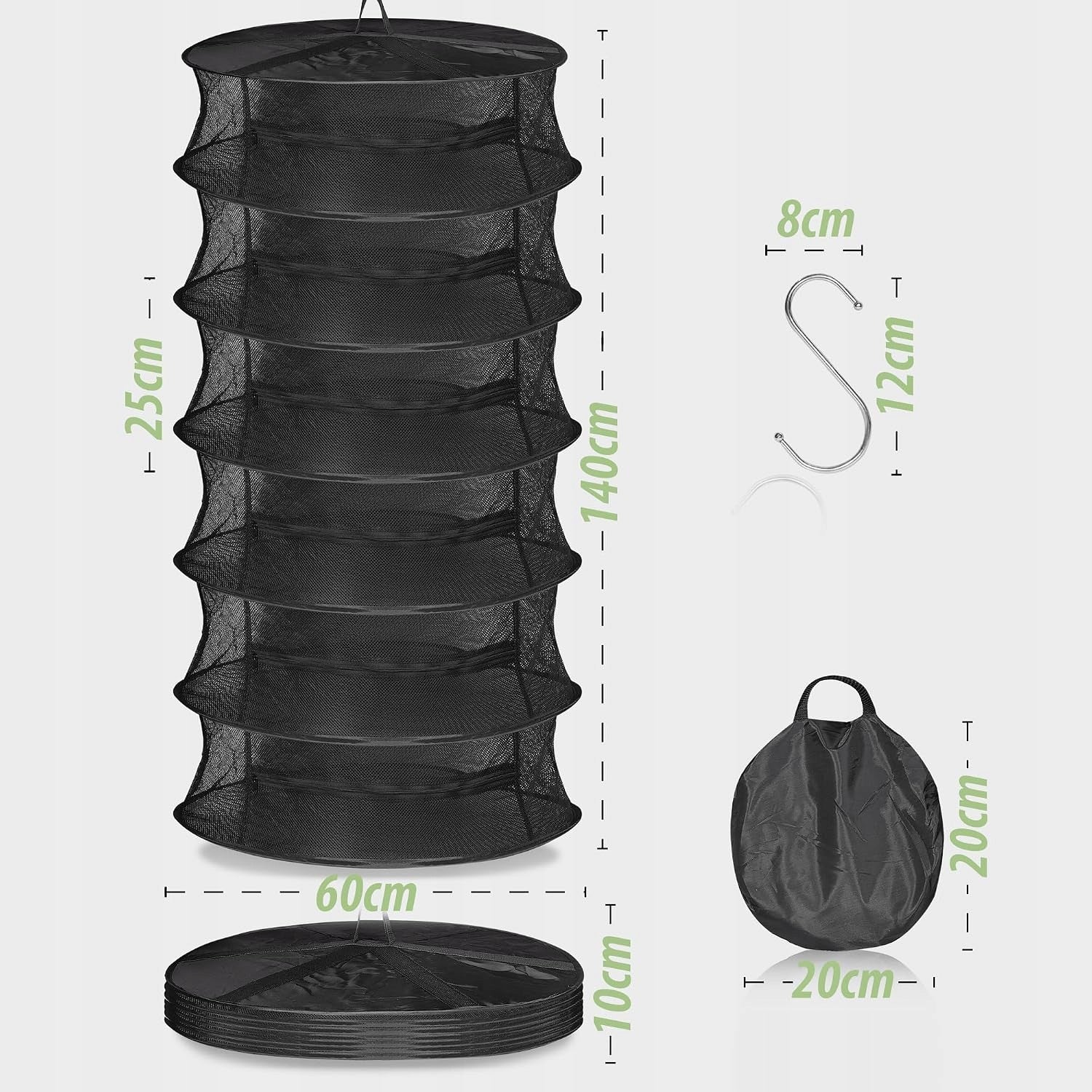 HERB DRYING NET 6 LEVELS TENT ZIPPER Brand Expert