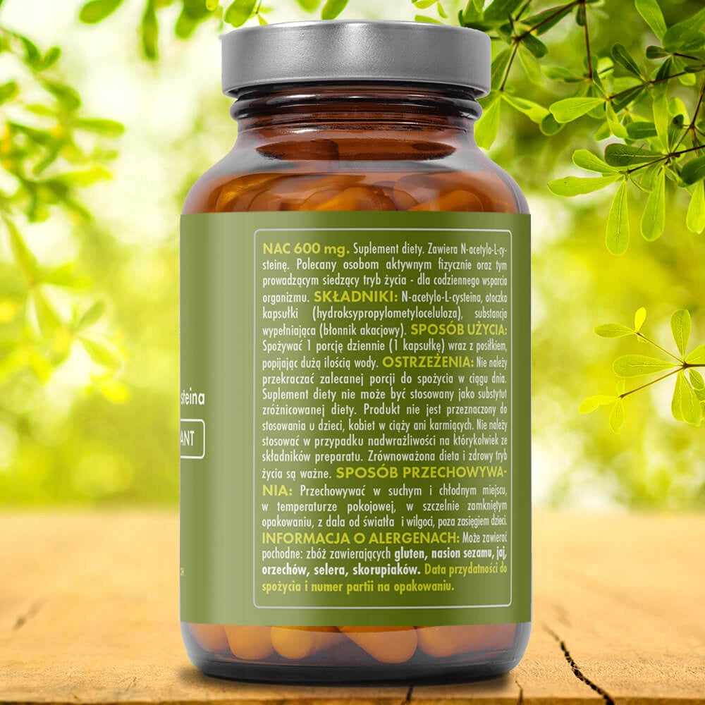 HERB NAC 600 mg 100 vcaps N-ACETYL L-CYSTEINE ANTIOXIDANT, DETOX Manufacturer code 5905842131194