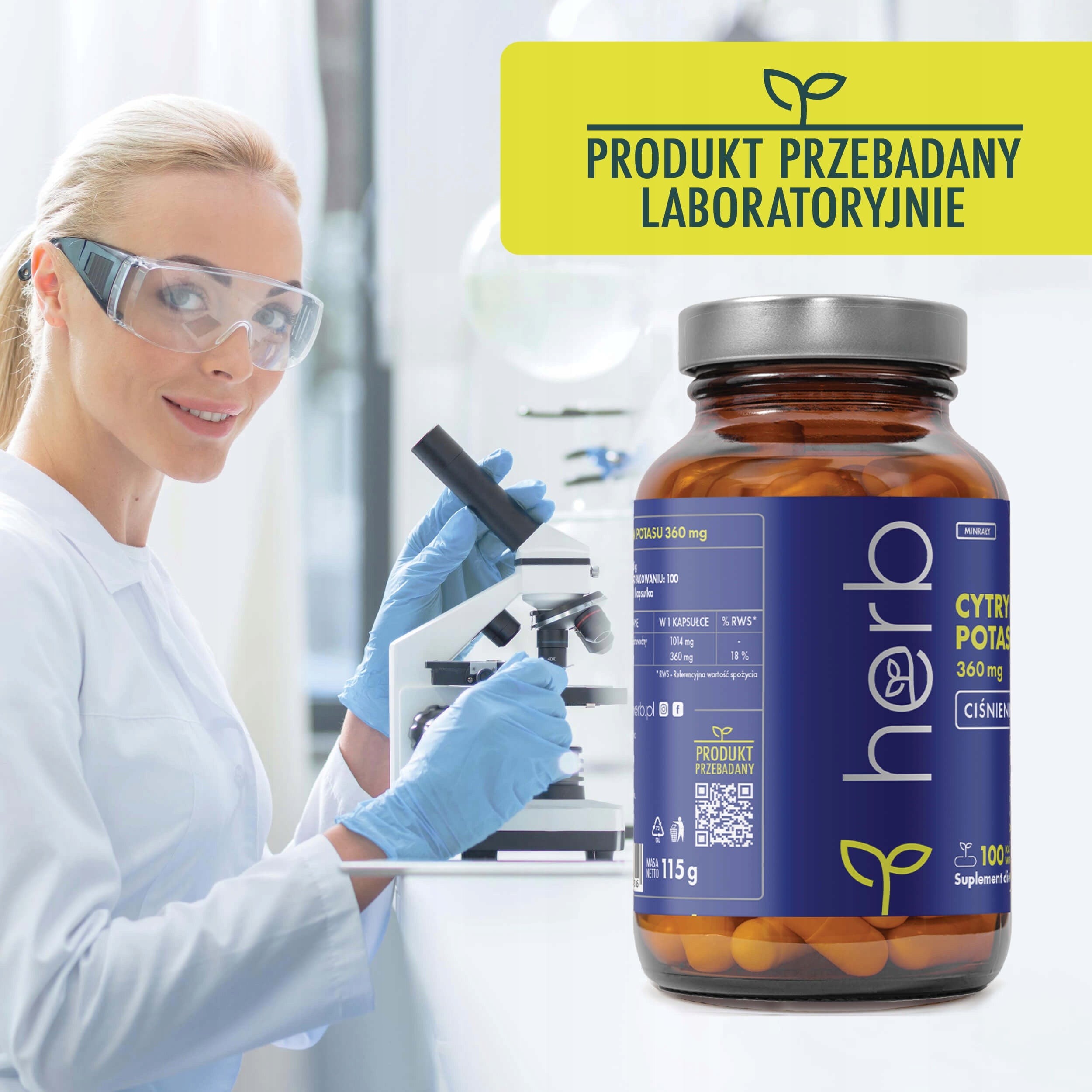 HERB POTASSIUM CITRATE 360mg 100vcaps BLOOD PRESSURE HEART NERVOUS SYSTEM EAN (GTIN) 5905842131316