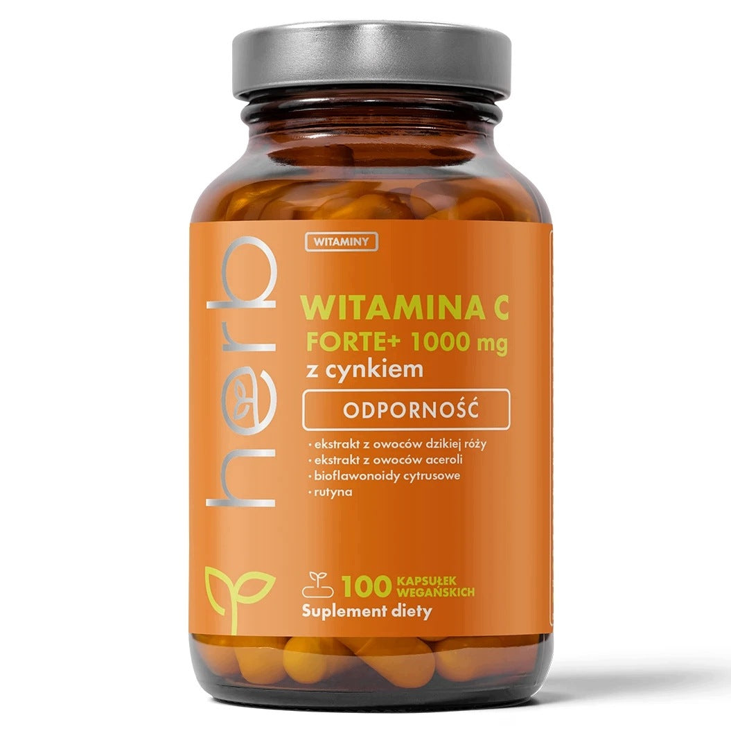 HERB VITAMIN C FORTE+ 1000mg ZINC 10mg 100capS RESISTANCE BIOFLAVONOIDS
