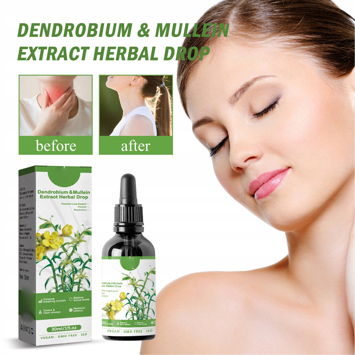 HERBAL EXTRACT DENDROBIUM MULLEIN DROPS PURE 30 ml Batteries included no