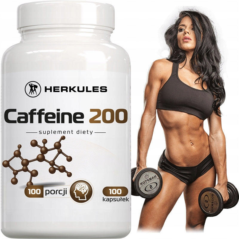 HERKULES Caffeine 200 100caps EFFECTIVELY STIMULATES FOCUS CONCENTRATION