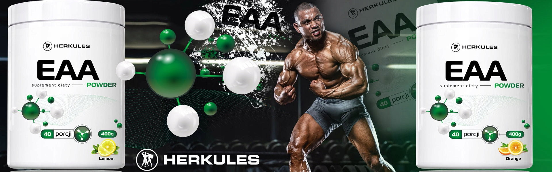 HERKULES EAA Powder 400g ANABOLISM REGENERATION BCAA ESSENTIAL AMINO ACIDS Manufacturer code HERKULES EAA POWDER 400G LEMON