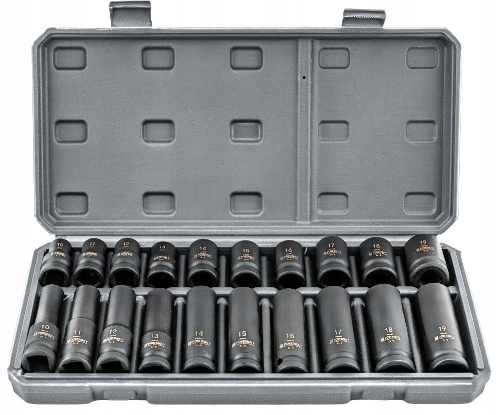 HEX 1/2 CR-V IMPACT SOCKETS 20pcs 38mm 78mm FOR KEY IMPACT SUITCASE SET Brand Powermat