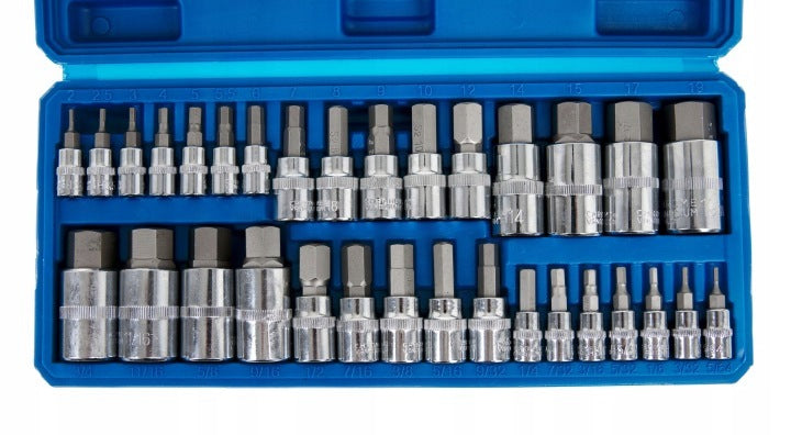 HEX ALLEN WRENCH SOCKETS METRIC INCH 1/4 3/8 1/2 SHANK BITS Crv Brand Vorfal