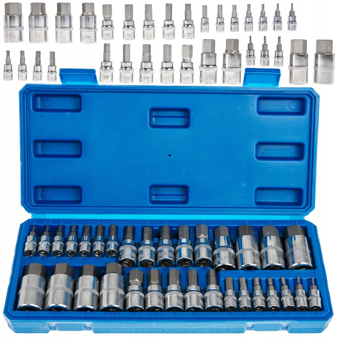 HEX ALLEN WRENCH SOCKETS METRIC INCH 1/4 3/8 1/2 SHANK BITS Crv