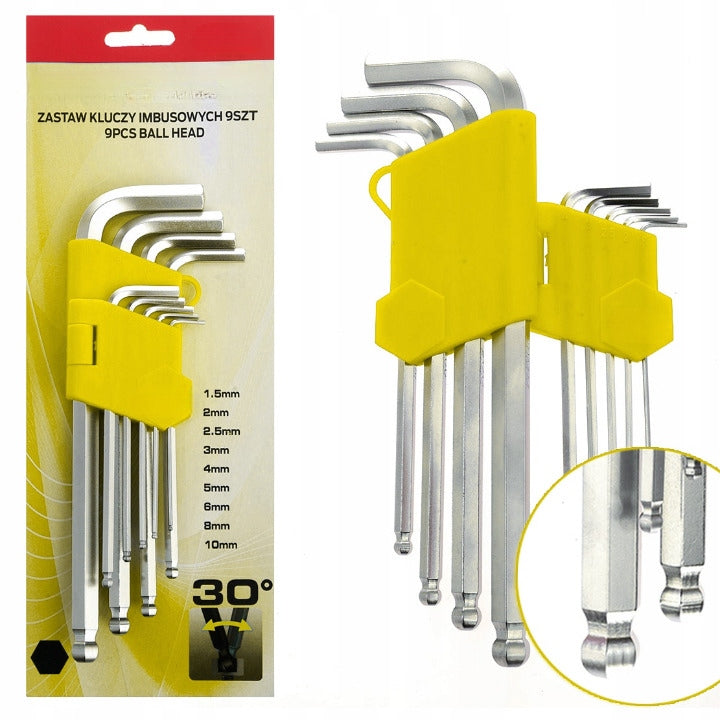 HEX ALLEN WRENCHES ALLEN 1,5-10 SET 9PCS WITH HEX BALL Manufacturer code 00223