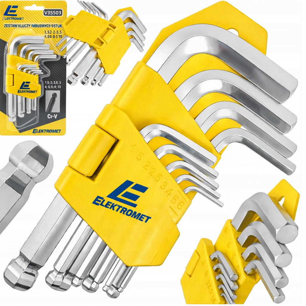 HEX ALLEN WRENCHES ALLEN 1,5-10 SET 9PCS WITH HEX BALL