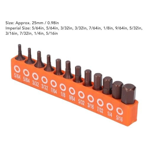 HEX BITS SET OF 12 PCS STEEL S2 SHANK 1/4 INCH PROFESSIONAL Manufacturer code Bez marki