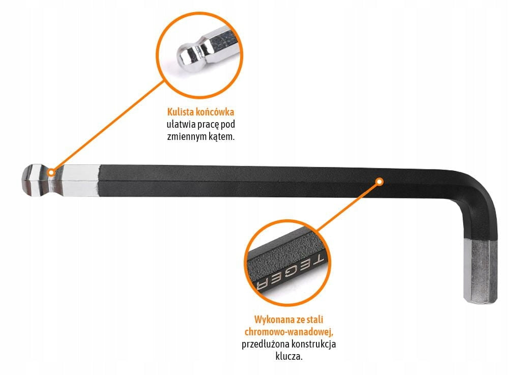HEX H16 Allen Wrench - LONG TEGER Manufacturer code T-W-KIHD024