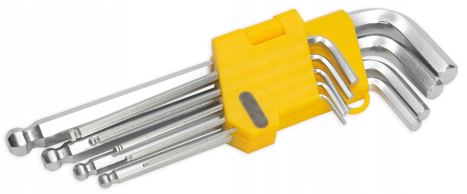 HEX LONG ALLEN WRENCHES ALLEN 1,5-10 SET 9PCS WITH HEX BALL Number of items in the set 9