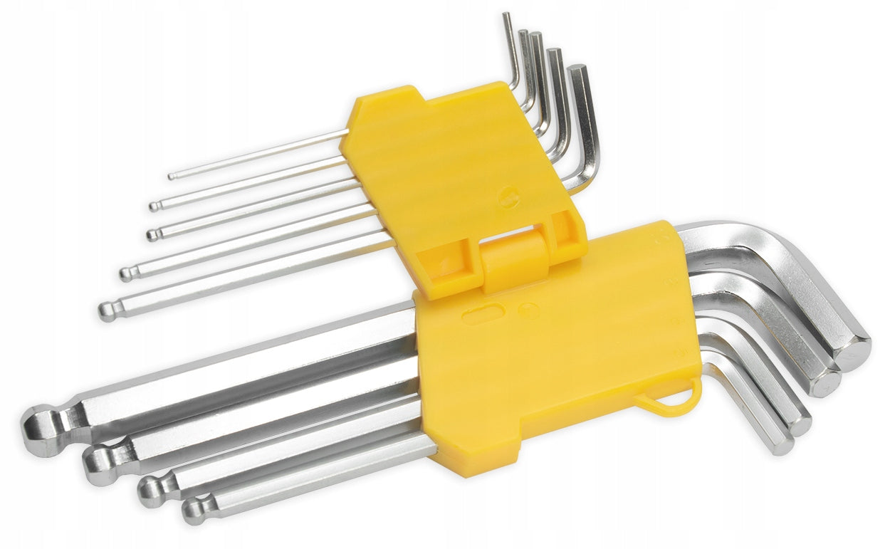 HEX LONG ALLEN WRENCHES ALLEN 1,5-10 SET 9PCS WITH HEX BALL Product weight with unit packaging 1 kg