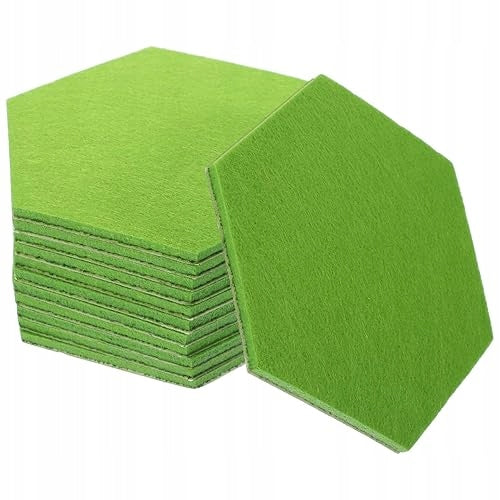 HEXAGONAL FELT GREEN WALL STICKERS FOR OFFICE AND HOME 12 PACK