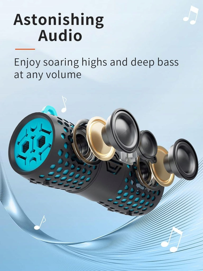 HEYSONG IPX7 Portable Bluetooth Speaker Black-Blue HIT! Manufacturer code B30P