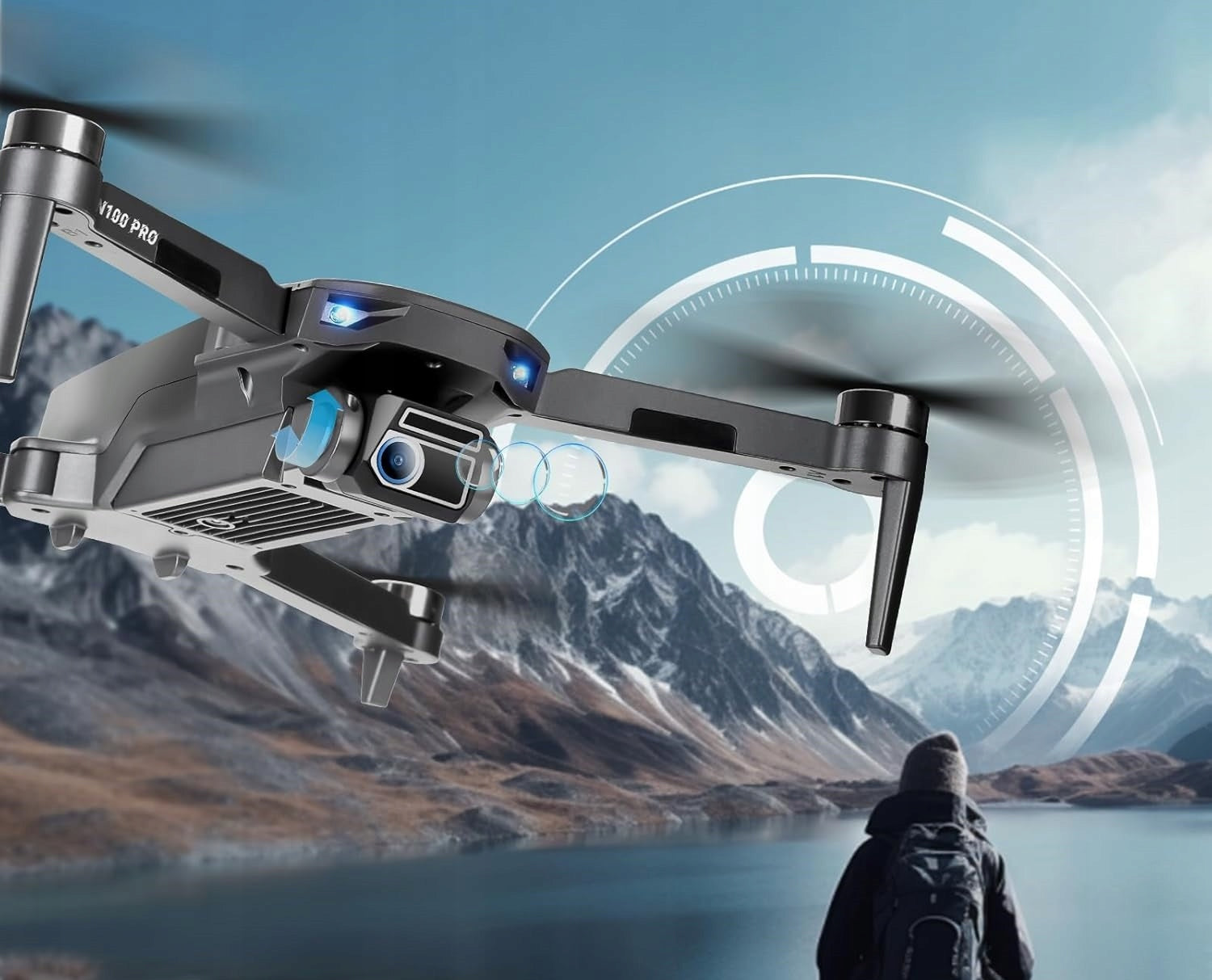 HHD DRONE WITH GPS CAMERA WITH BRUSHLESS MOTOR, MULTIPLE FLIGHT MODES SET Model N100 PRO