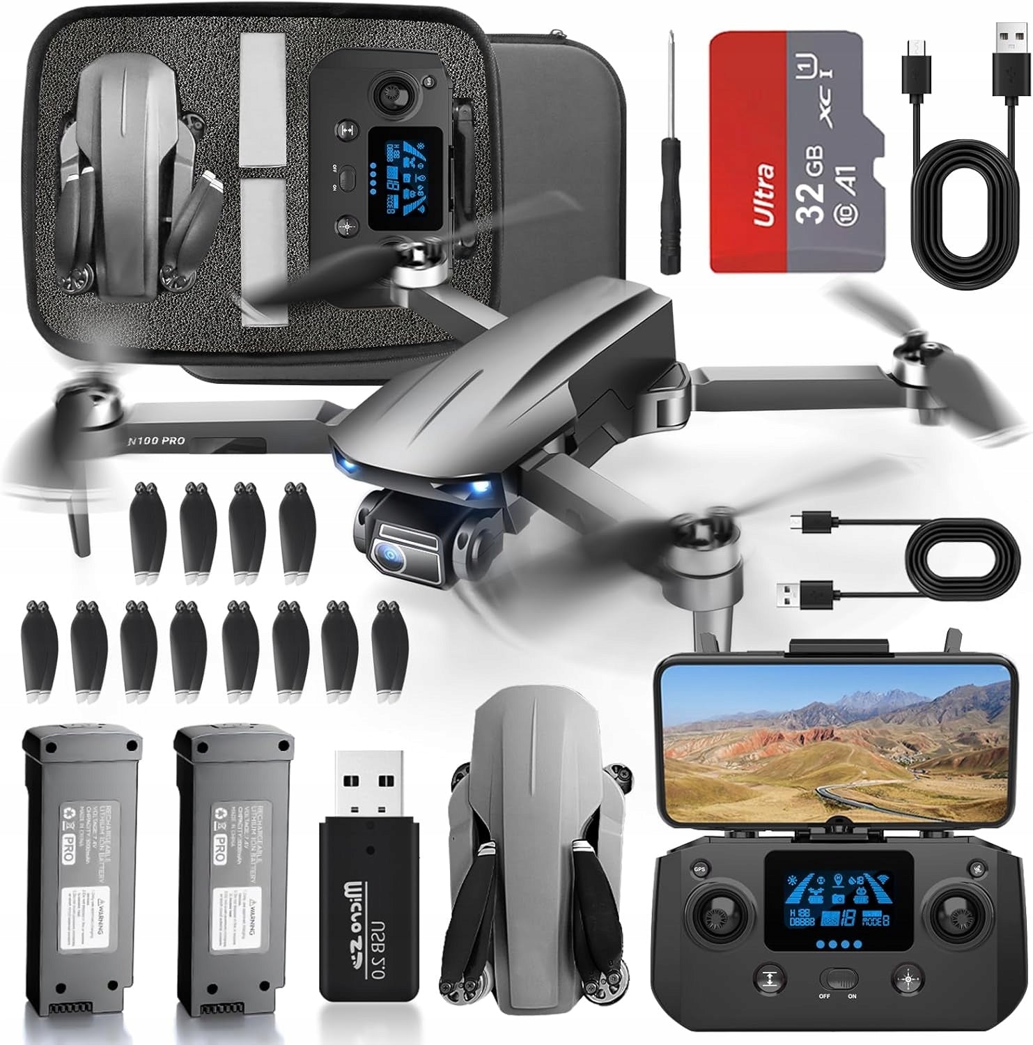 HHD DRONE WITH GPS CAMERA WITH BRUSHLESS MOTOR, MULTIPLE FLIGHT MODES SET