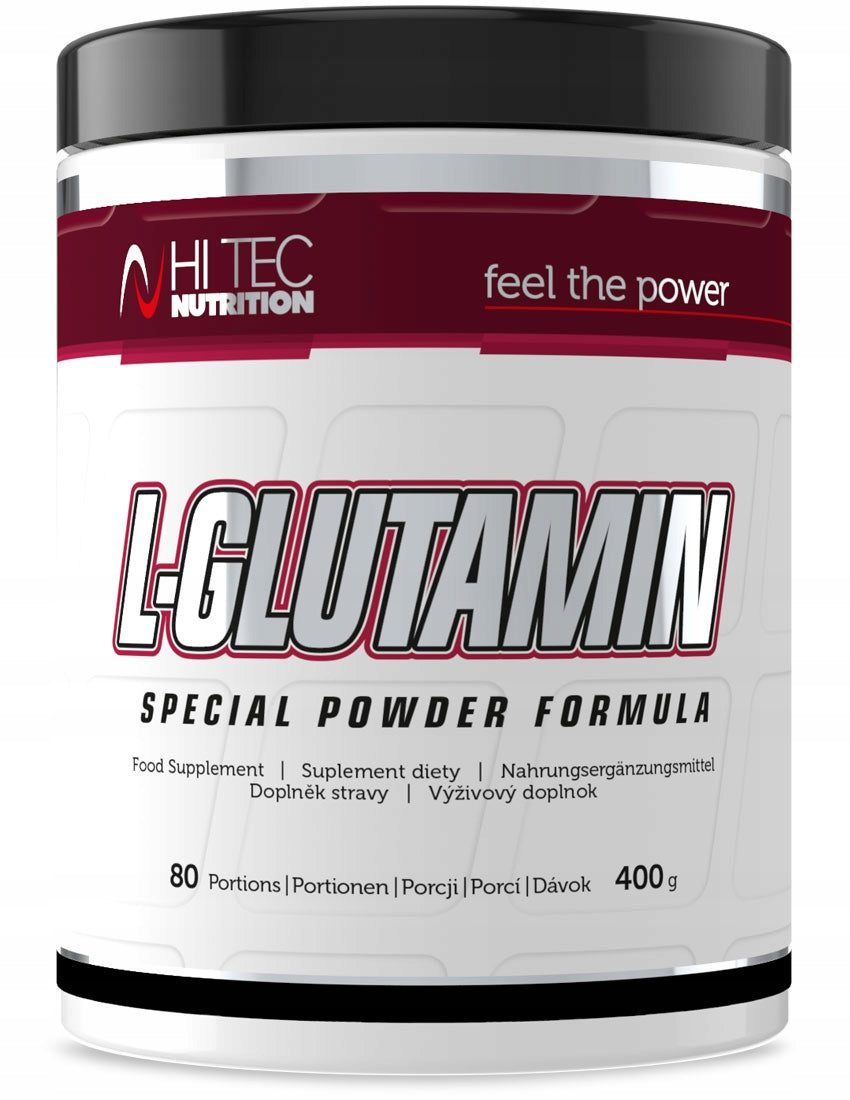 HI TEC L-Glutamine 400g GLUTAMINE AMINO ACIDS SCULPTURE