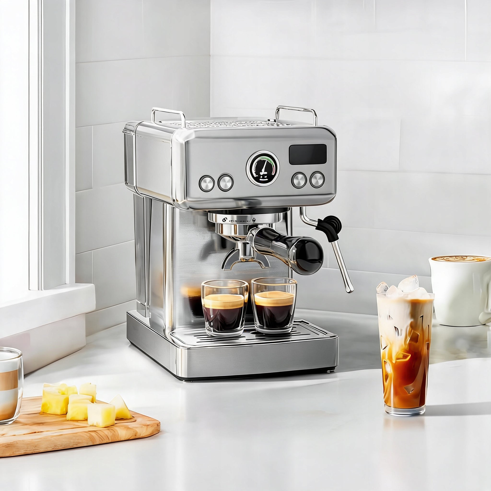 HIBREW H10A 20BAR SEMI-AUTOMATIC ESPRESSO COFFEE MAKER MILK FROTHER Packaging status original