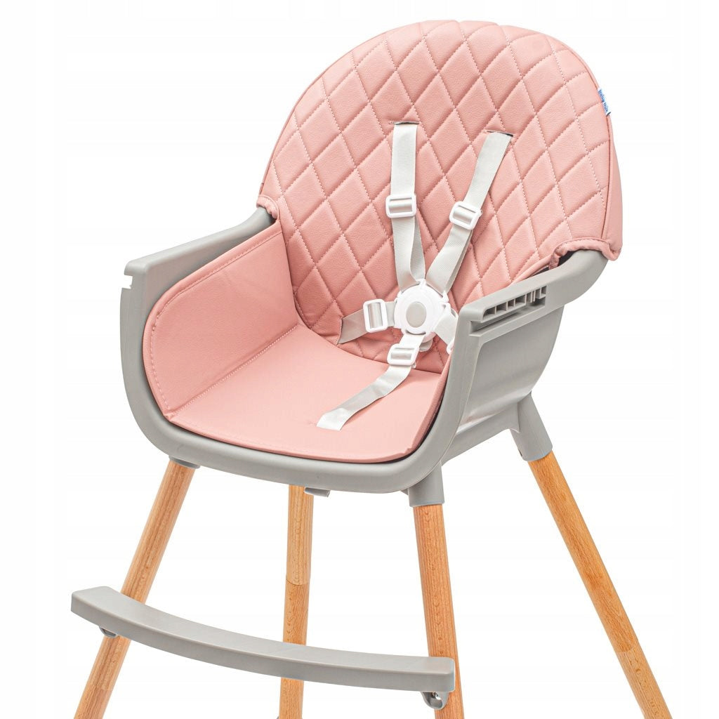HIGH CHAIR BABY MIX FREJA WOODEN DUSTY PINK Color pink