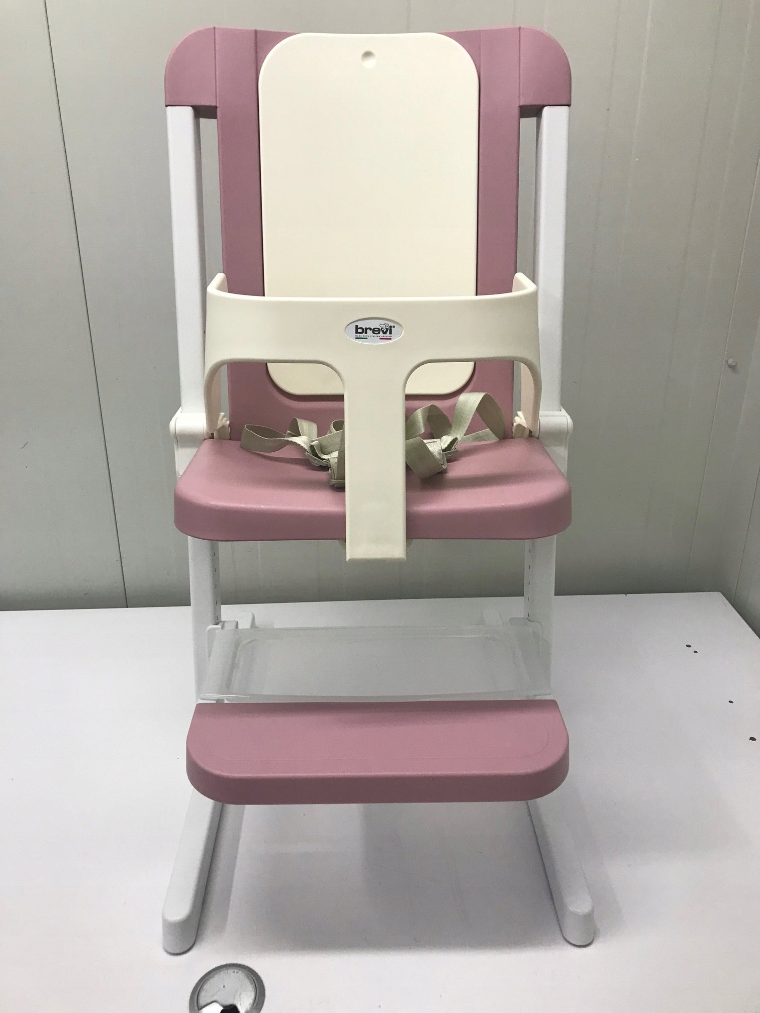 HIGH CHAIR BREVI SLEX EVO PINK Color white pink