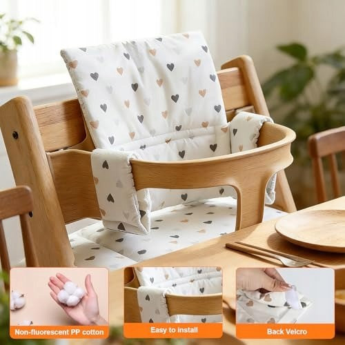 HIGH CHAIR SEAT CUSHION SET FOR EVERYDAY USE Color shades of brown and beige