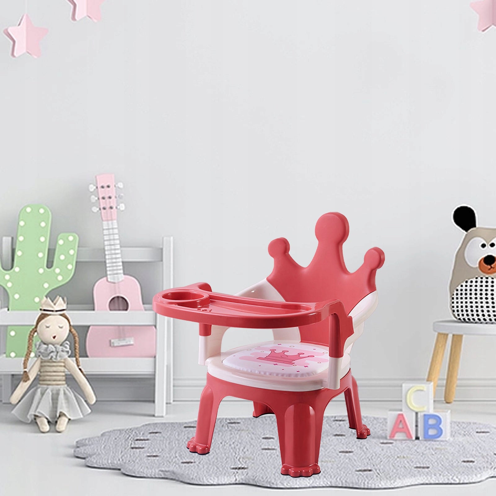 HIGH CHAIR TABLE FOR FEEDING AND PLAYING Color pink
