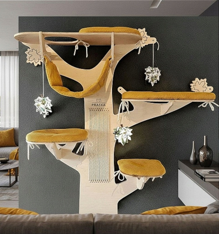 HIGH Cat Scratcher on the Wall Tree MAPLE 162x169x38cm NATURAL PRESS Manufacturer code 5904151866032