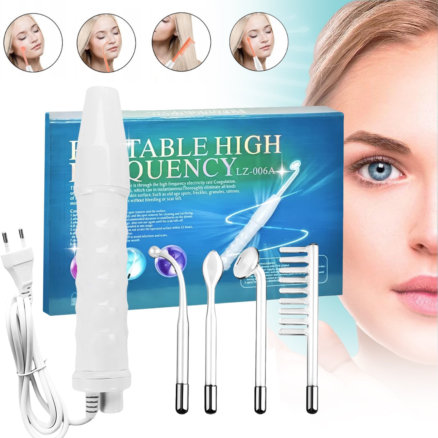 HIGH FREQUENCY FACE MACHINE, TREATMENT OF ACNE, WRINKLES
